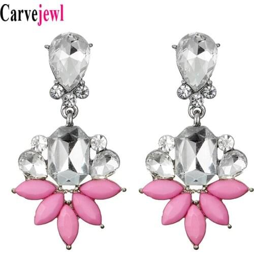 Carvejewl Drop dangle earrings metal Bohemia wind glass crystal rhinestone noble vintage earrings for women girl fashion jewelry