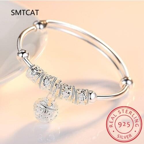 3 Style New 925 sterling silver Lucky Charm Bracelet Cuff Bracelets For Women Bangles Fine Jewelry Pulseira