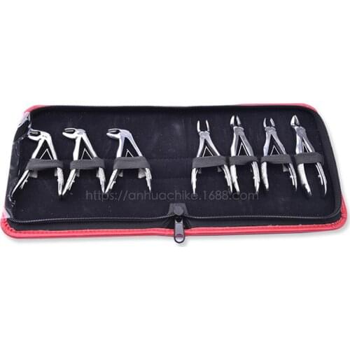 7pcs Stainless Steel Dental Forceps Childrens Tooth Extraction Forcep Pliers Kit Orthodontic Dental Lab Instruments Tools