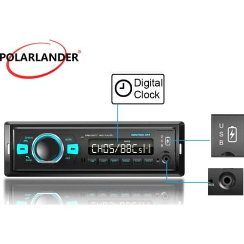 1 Din 12V Dual USB Bluetooth 4.2 DAB ISO Interface Hands-Free FM MP3 / WMV / APE / FLC Digital Radio TF Car Radio U-Disk