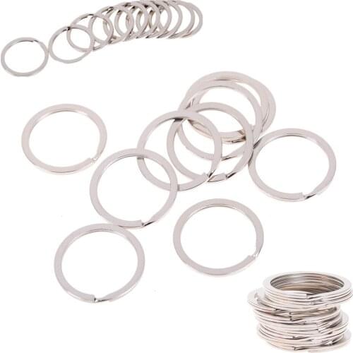 10PCs 1.5x25mm Silver Tone Split Rings Key Rings