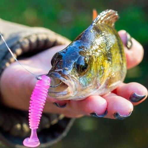 20pcs/lot Mini T Tail soft Bait 38mm/0.8g SwimBait plastic worm Fishing Lure Small T Tail Soft Bionic Bait Lure AR66