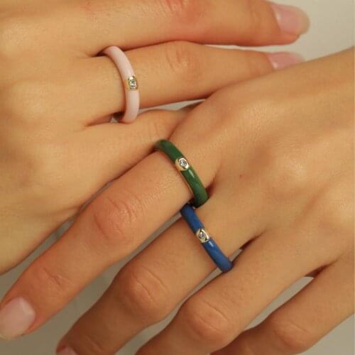 3 Pcs/set of Fashion Bohemian Punk High Quality Oil Drop Ring Ladies Ring Jewelry