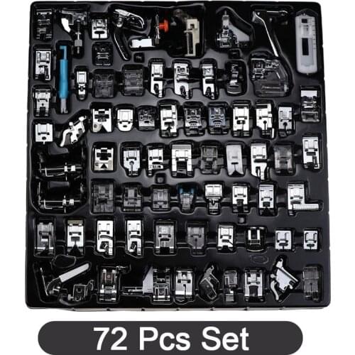 72pcs Domestic Sewing Machine Presser Feet Set for Brother Babylock Singer Elna Simplicity and White Low Shank Sewing Machines