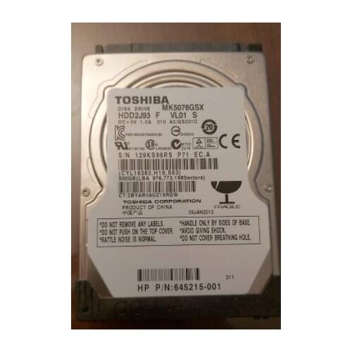 Free post Disk drive MK5076GSX DC+5V 1.0A 500GB For HP Pavillon laptop