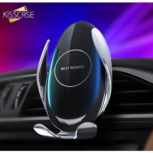 Qi Automatic Clamping 10W Wireless Charger Car Phone Holder Smart Infrared Sensor Air Vent Mount Mobile Phone Stand Hold