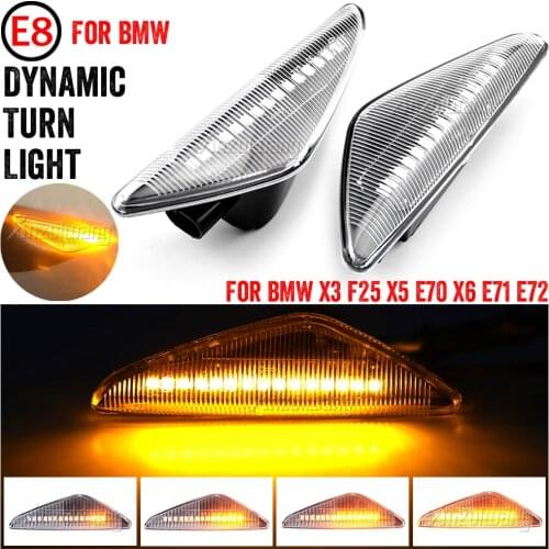 Dynamic Flowing LED Side Marker Turn Signal Light For BMW X5 E70 X6 E71 E72 X3 F25 Sequential Lamp Blinker