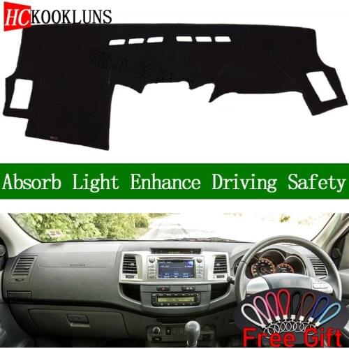 For Toyota Hilux SW4 Fortuner 2005 2006 2007 2008-2014 Right Hand Drive Dashboard Cover Car Stickers Carpet Interior Accessories