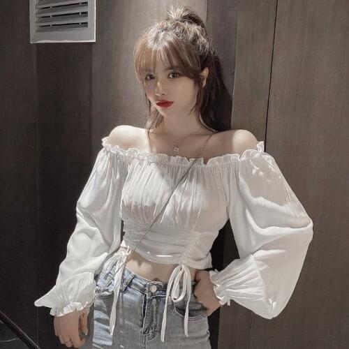 Women Blouse Autumn Sexy off-the-Shoulder Blouse Blusas Ropa De Mujer