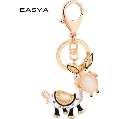 EASYA 2017 New Little Donkey Cartoon Car Key Lady Opal Pendant Yiwu Commodity Wholesale Custom Gifts CHY-2589