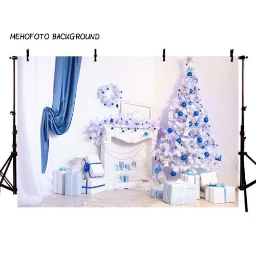 Photography Backdrops Christmas Background Fireplace Tree Winter Snow Window Interior Baby Birthday Background For Photo Studio