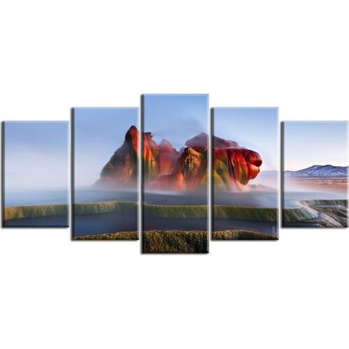 Mountain Landscape Unframed Painting Printed Canvas Art Modern Printing 5 Panels/Set Poster Living Room Wall Decoration