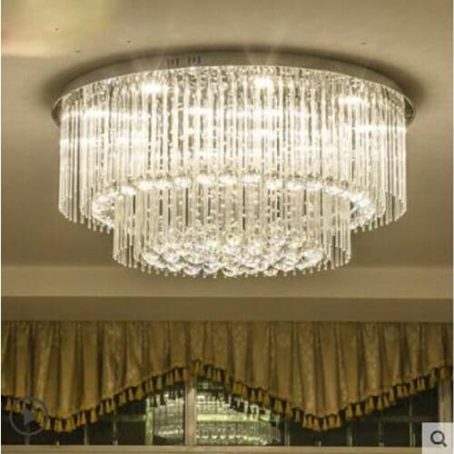 Crystal lamp round living room lighting atmosphere Room master bedroom light ceiling lamp Restaurant lights modern minimalist