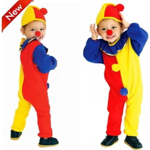 3Pcs Halloween Joker Costumes Suit June 1 Childrens Performance Clown Clothing Cosplay Anime Clothing Clown Suit Kindergarten