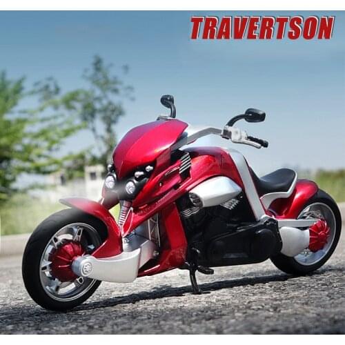 Diecast Motorcycle Model Toys 1:12 Yamaha V-Rex Sport Bike Miniature Replica with Sound & Light