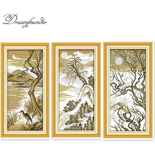 Moonlight cross stitch kit aida 14ct 11ct count printed canvas stitches embroidery DIY handmade needlework