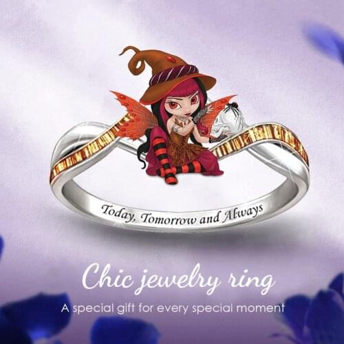 Fashion Girl Ring Halloween Rings for Women Vintage Fairy Jewellery Rings for Teen Girls Trendy Wholesale Jewelry Personalise
