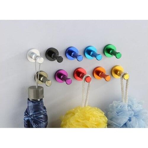 Fashion Candy Color Decorative Wall hooks&racks,Clothes hanger Metal Towel&coat&Single Robe hook/Bathroom Accessories 10 Color