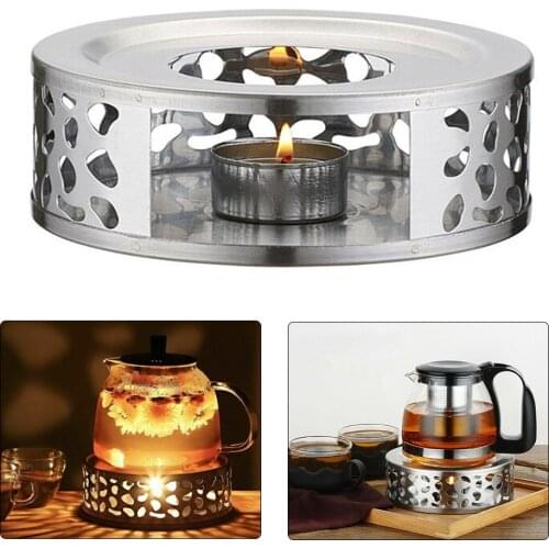 Heating Base Coffee Tea Drink Warmer Durable Stainless Steel Tea Pot Warmer Tea Candle Holder Teapot Trivets Holder