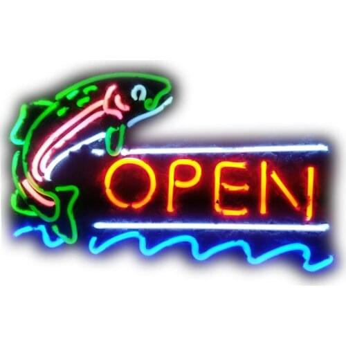 Neon Sign for Two carps Neon Bulb sign fish handcraft Hotel neon signboard neon art wall lights anuncio luminos with clear board
