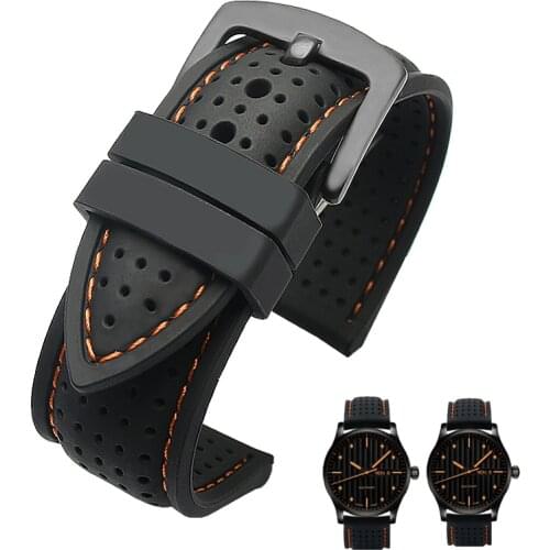 New Breathable Silicone Sports Band for hua-wei Sam-sung watchband rubber strap for Rolex DW Mido- T-issot O-mega Accessories