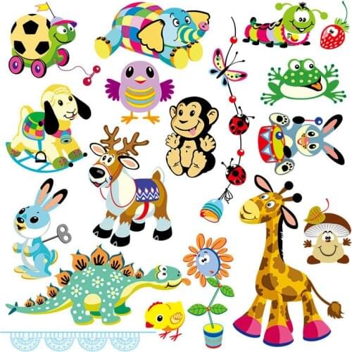 NEW Cute Animal Patches Stickers For Clothing Diy Accessories Fashion Stickers Heat Transfer Cloth