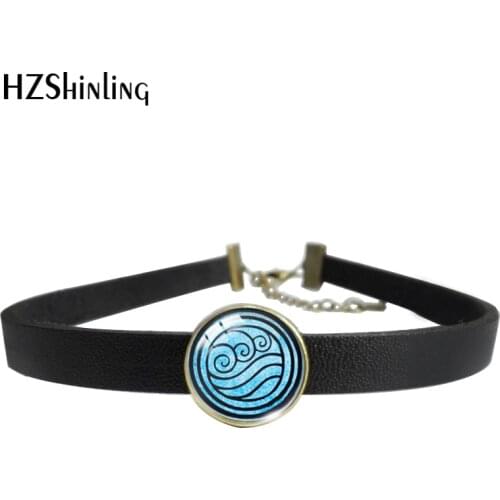 2020 Hot Summer Avatar The Last Airbender Glass Dome Leather Choker Necklace Kingdom Necklace