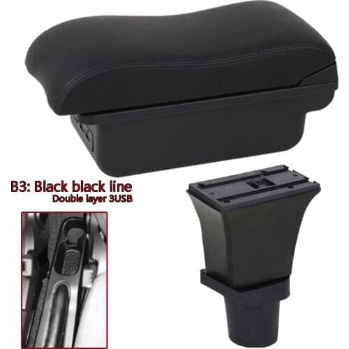 For Fiat Panda armrest box USB Charging heighten Double layer central Store content cup holder ashtray accessories