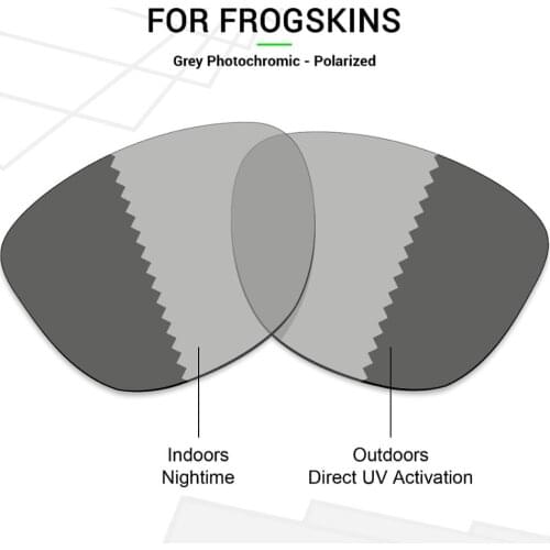 Mryok Anti-Scratch POLARIZED Replacement Lenses for Oakley Frogskins Sunglasses Grey Photochromic