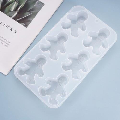 DIY Crystal Epoxy Resin Mold Semi-dimensional Snowman Smiley Face Homemade Cake Pendant Silicone Mold For Christmas Decoration