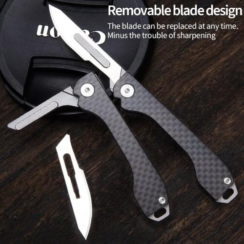 Carbon fiber folding knife multifunctional emergency medical EDC portable self-defense knife