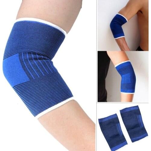 2 Pcs Outdoor Elbow Support Wrap Elastic Tape Pad Sports Protective Gear for Football Basketball Badminton Cycling Skating