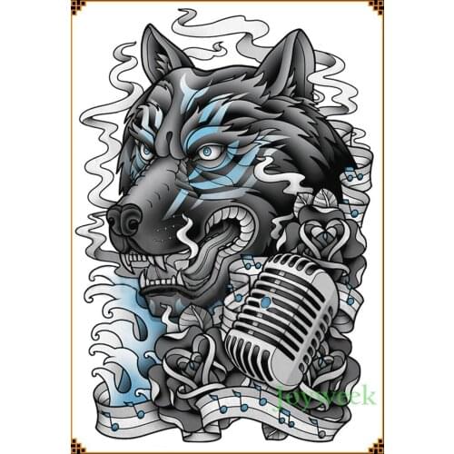 Waterproof Temporary Tattoo Sticker wolf singer large whole back tatto stickers flash tatoo fake tattoos for men women