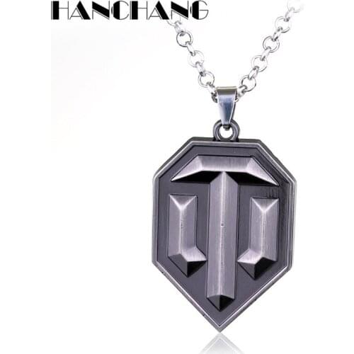 Games Jewelry World Of Tanks Metal Pendants&Necklace Man Charms Accessories Link Chain Necklace Collar Collier