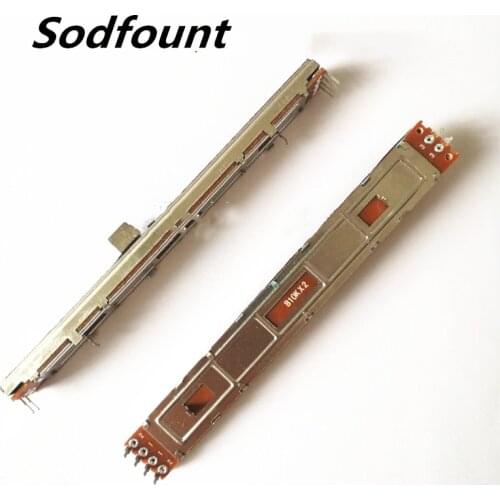 1pcs 128mm mixer fader B10K dual-channel B103 straight sliding potentiometer total length 12.8 cm stroke 100mm