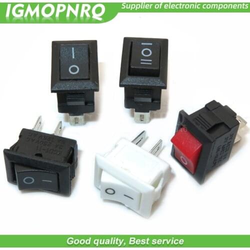 10PCS rocker switch power switch button 10 * 15mm rocker rocker switch 3 feet 2 feet two 3 gears black and white redType message