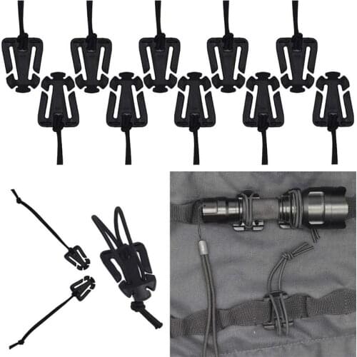 2Pcs Molle Backpack Buckle Carabiner Clips Outdoor Tactical Attachments Camping Bag Hang Hook Elastic String EDC Tools