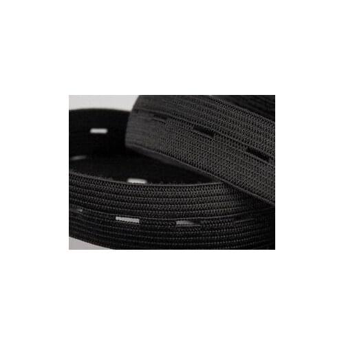 25Meter/roll x 25mm Width Black or White Buttonhole Elastic Stretch Tape Extand (1" Wide)