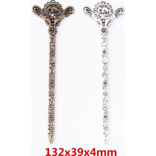 4 pieces of retro metal zinc alloy Hairpin pendant for DIY handmade jewelry necklace making 7440