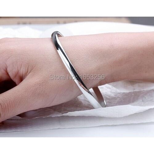 Family / Friend Gifts 5pcs Lot Fashion stainelss steel Smooth Cuff Bangle Bracelet For Ladies Women jewelry 4mm 2.67