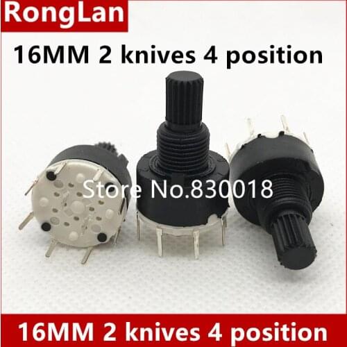 [ BELLA]Special environmental quality full plastic band switch 16MM 2 knives 4 position rotary switch gear 15mm rachis--20pcs/lo
