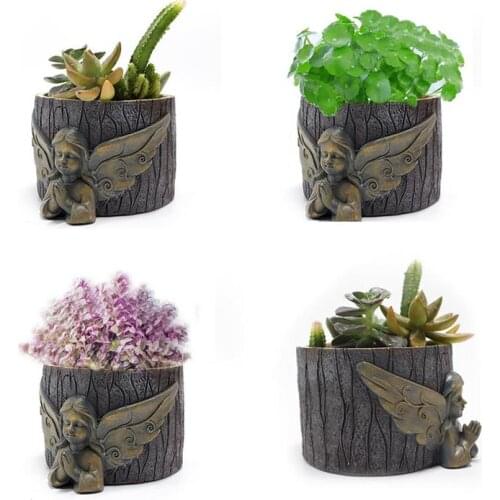 Cartoon Angel Flowerpot Succulents Plant Pot Bonsai Pot Cactus Plant Pots Home Decor Crafts Sculpture Garden Ornaments
