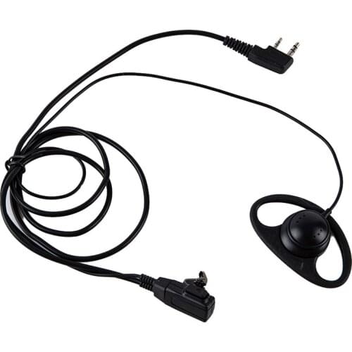 D Shape Soft Ear Hook Earpiece 2 Pin PTT with Mic Headset for UV-5R 888S 777S 666S BF Handheld Walkie Talkie BaoFeng Accessories