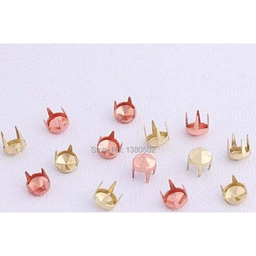 100pcs rose gold and gold color small size Claw nail Decorative Rivet for garment decoration