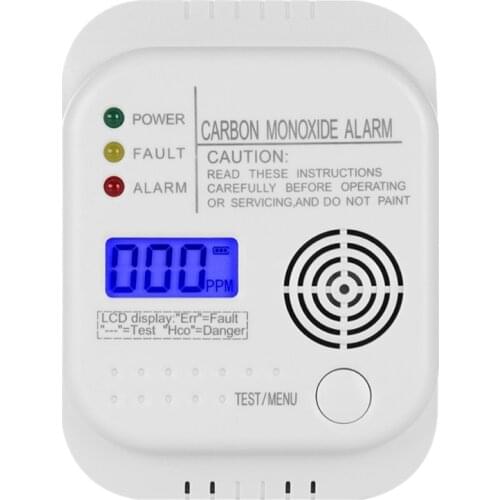 CO Carbon Monoxide Detector Detector Alarm Sensor for Home Security Warns Both Acoustically and Optically