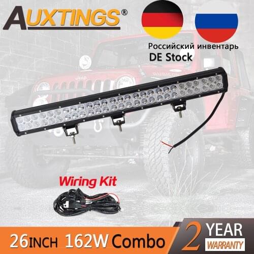 Auxtings 26inch 162W dual rows movable bracket IP67 waterproof 4x4 aluminum housing LED work light bar for truck offroad driving
