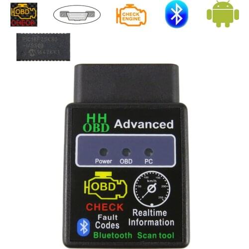ELM327 V1.5 Bluetooth OBD2 Scanner v1.5 Elm 327 Bluetooth OBDII PIC18F25K80 Car Auto Diagnostic Tool Scanner For Android/Windows