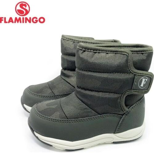 FLAMINGO 2020 Winter High Quality Waterproof Wool Keep Warm Kids Shoes Anti-slip Snow Boots for Boy Free Shipping 92D-NQ-1518