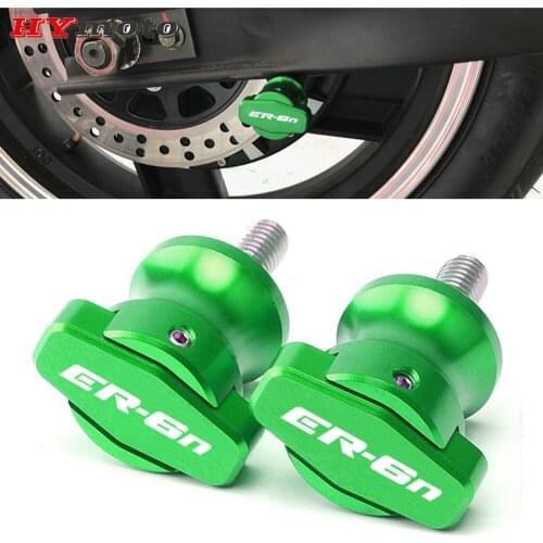 ER-6N Motorcycle Swingarm Spools Rear Stand Screws Sliders CNC Aluminum Accessories For Kawasaki ER6N 2006 - 2013 2014 2015 2016