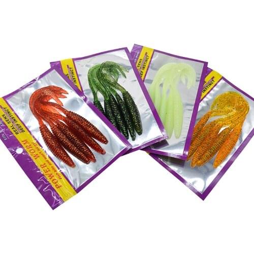 KoKossi 5PCS/Lot 130MM/6G Fishing Lures Long Tails Artificial Soft Lure Screw thread Soft Baits Wobbler Silicone Fishing Tackle